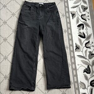 HDLTE Women's Black Wide-Leg Jeans